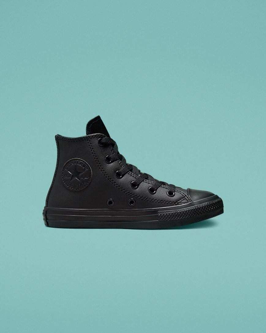 Tenisi Inalti Fete Converse Chuck Taylor All Star Piele Negrii | RO QXJKC089